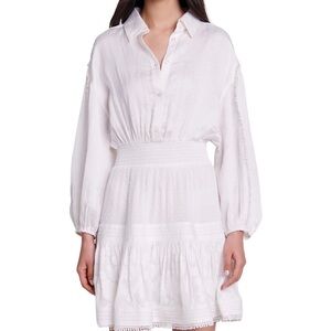 Maje White Long Sleeve Dress